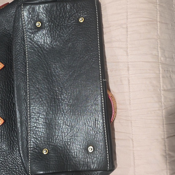 Dooney & Bourke Black and Brown Leather Satchel With Matching Key  Ring - Picture 15 of 15